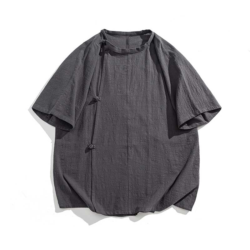Retro Button-down Short-sleeved Shirt
