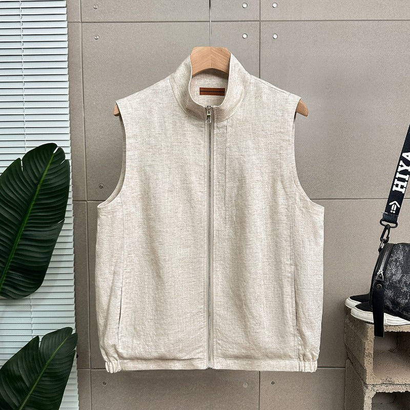 Lyocell-linen Vest Jacket