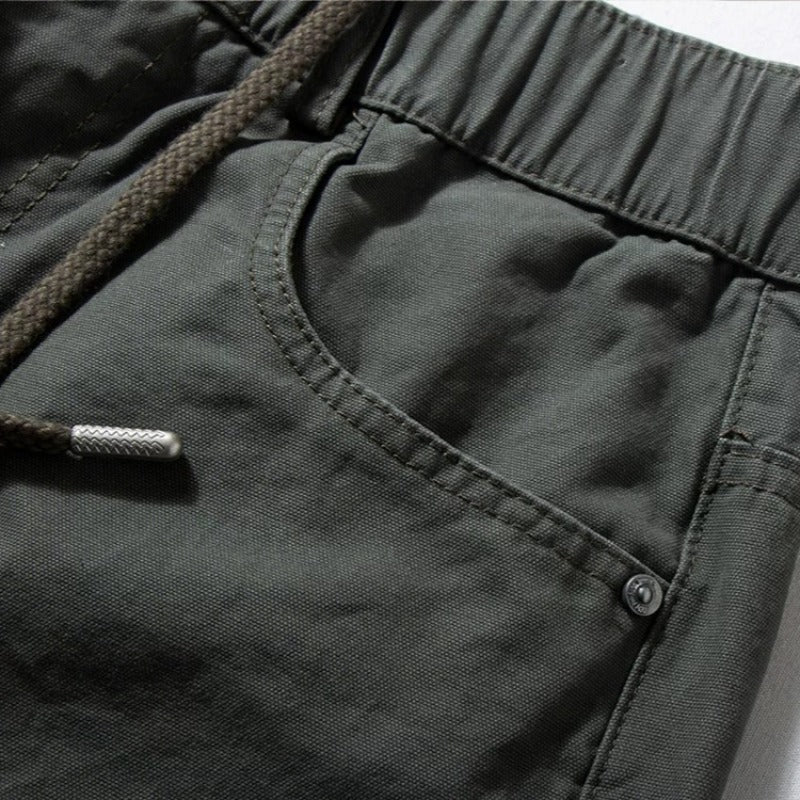 Casual Wide-Leg Cotton Workwear Trousers