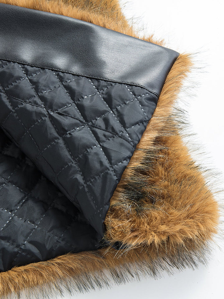 Faux Fur Shawl Collar Overcoat