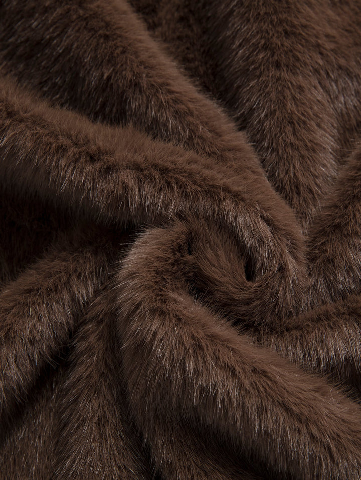 Faux Fur Notch Lapel Coat