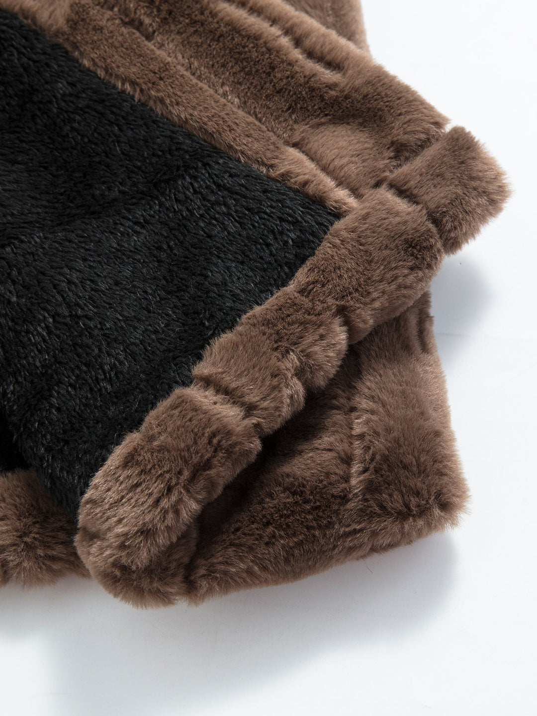 Faux Fur Textured Notch Lapel Overcoat