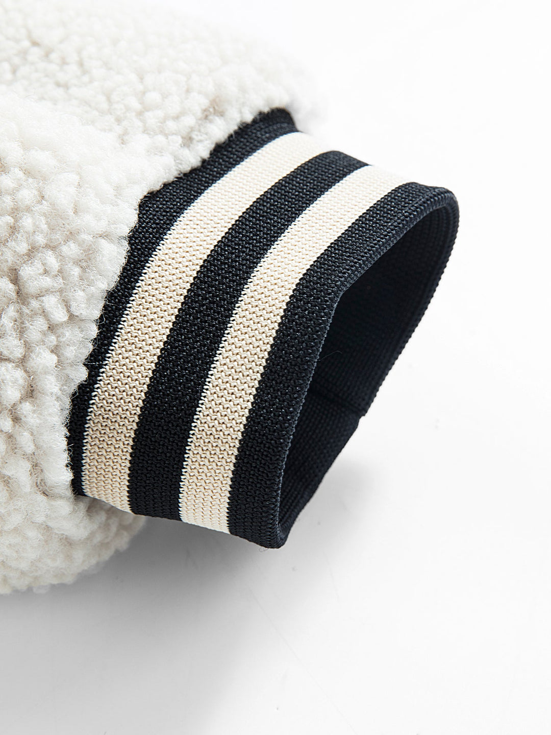 Teddy Fleece Contrast Baseball Jacket