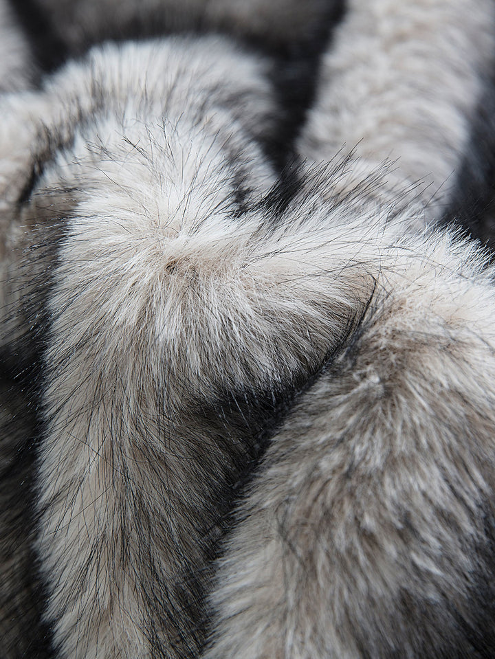 Faux Fur Shawl Collar Overcoat
