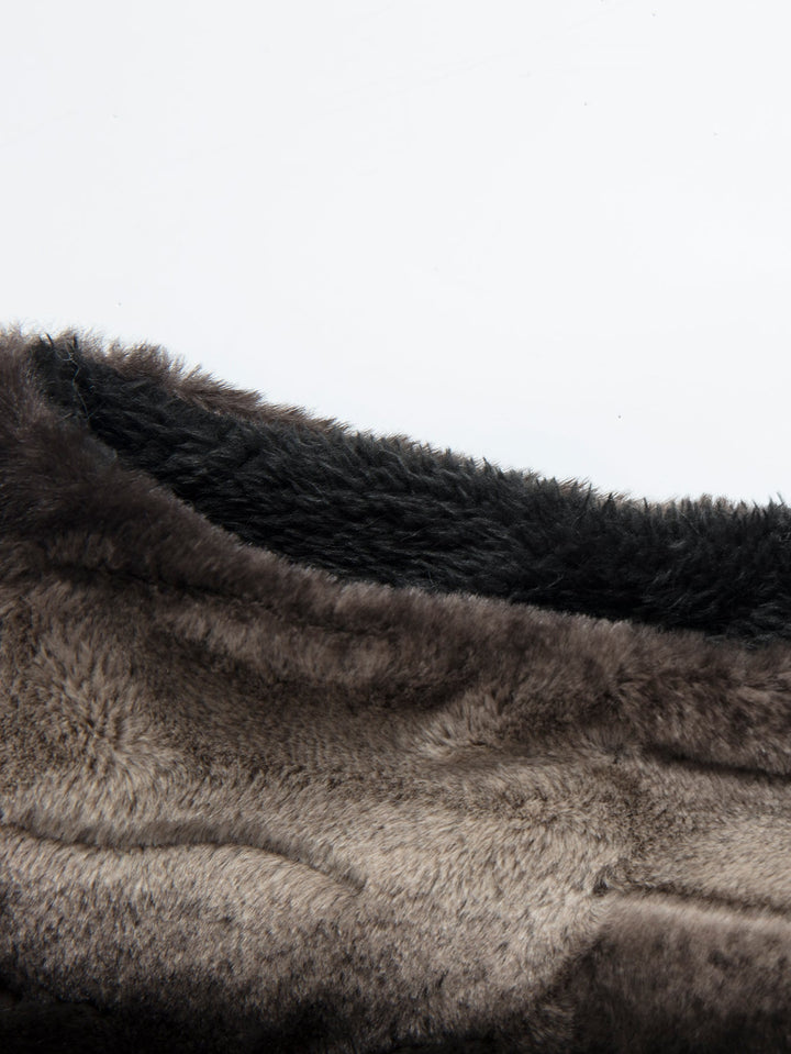 Faux Fur Zip-Up Stand Collar Vest