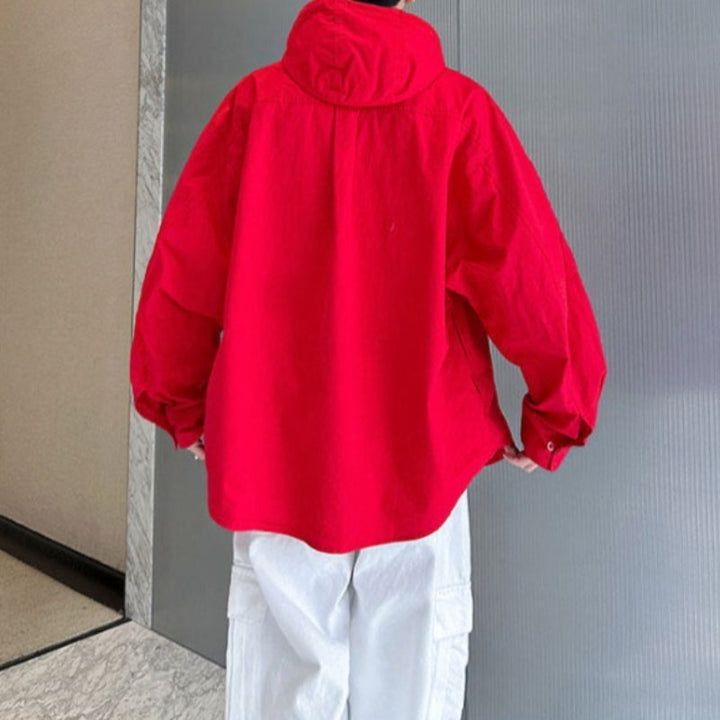 Casual Loose Hooded Shirt Jacket