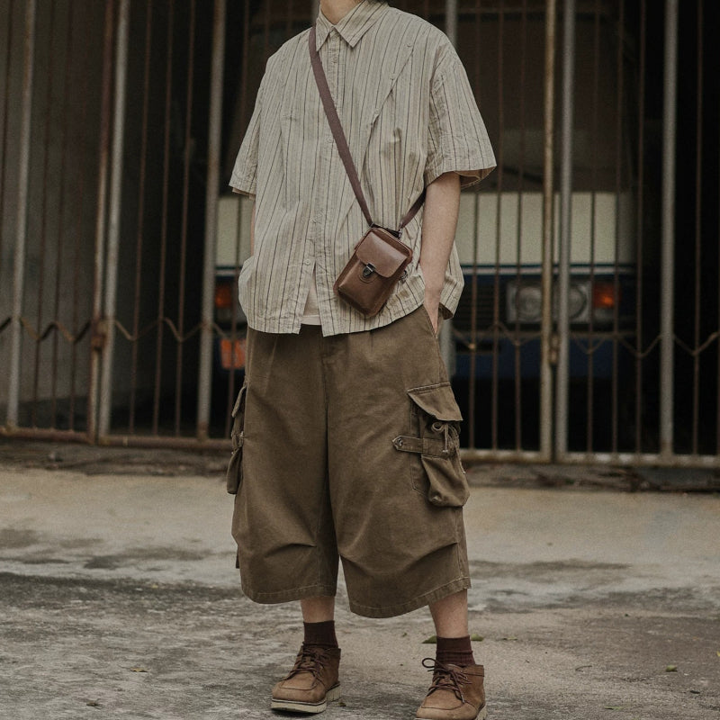 Large Pocket Cropped Casual Pants