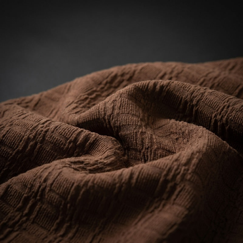 Japanese Textured Jacquard Collar Loose-Fit Shirt