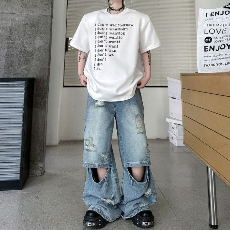 Crew Neck Letter Print Loose T-shirt