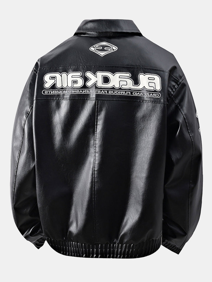 Black Air Leather Racing Jacket