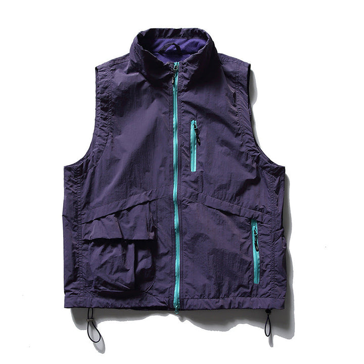 Outdoor Bright-Colored Quick-Drying Stand-Collar Vest