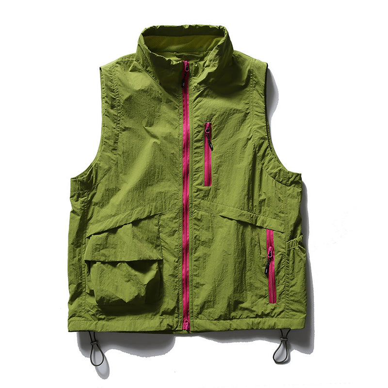 Outdoor Bright-Colored Quick-Drying Stand-Collar Vest
