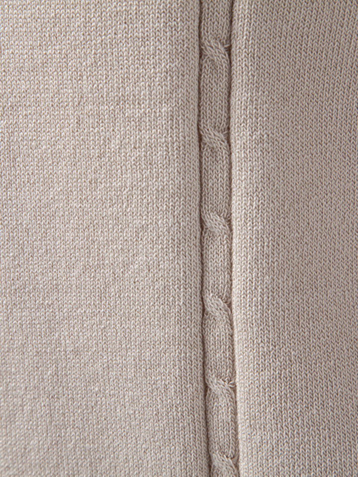 Twist Knit Polo &amp; Elastic Waist Straight Leg Trousers