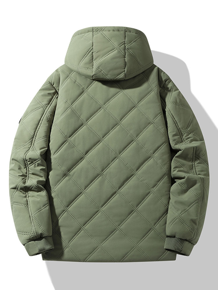Faux Fur Lined Hooded Quilted Jacket