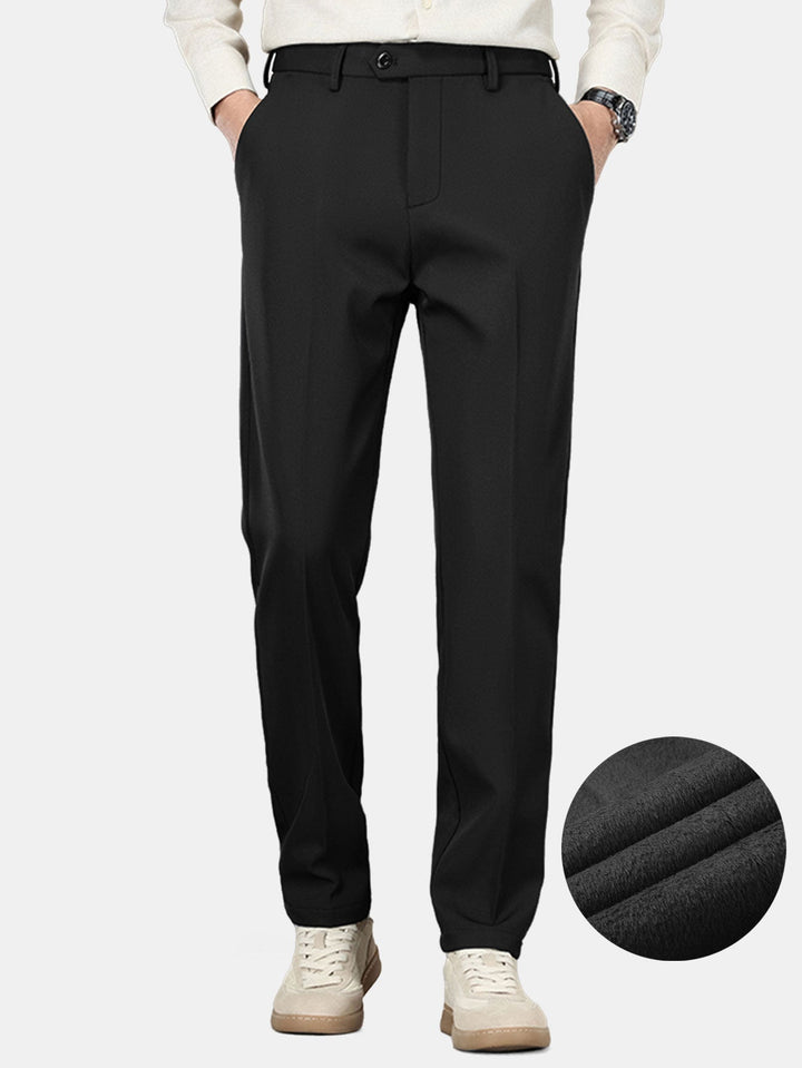 Warm Fleece-Lined Slim Fit Tapered Cropped Trousers