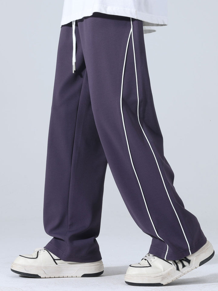 Wide Leg Pants With Side Stripes