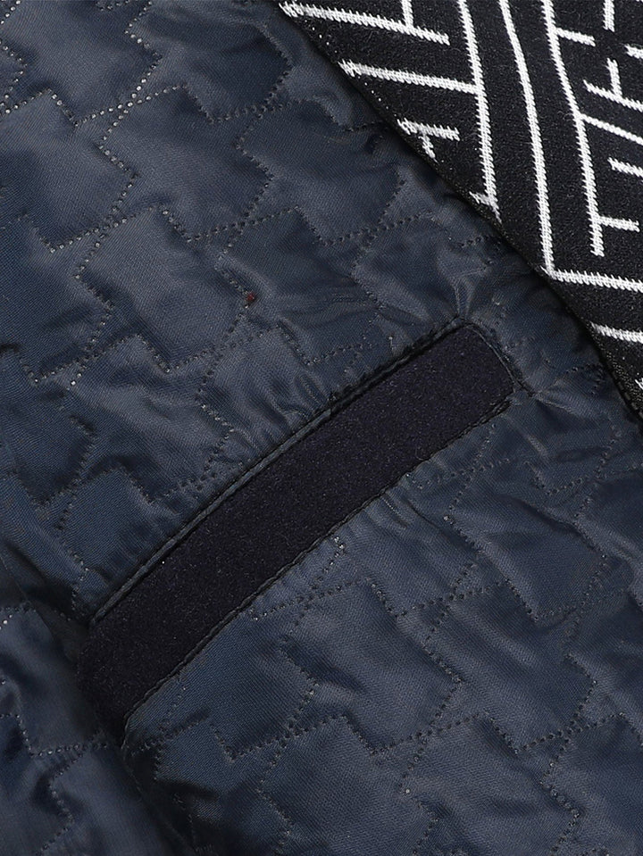 Quilted Lined Double Layer Detachable Scarf Neck Woolen Coat