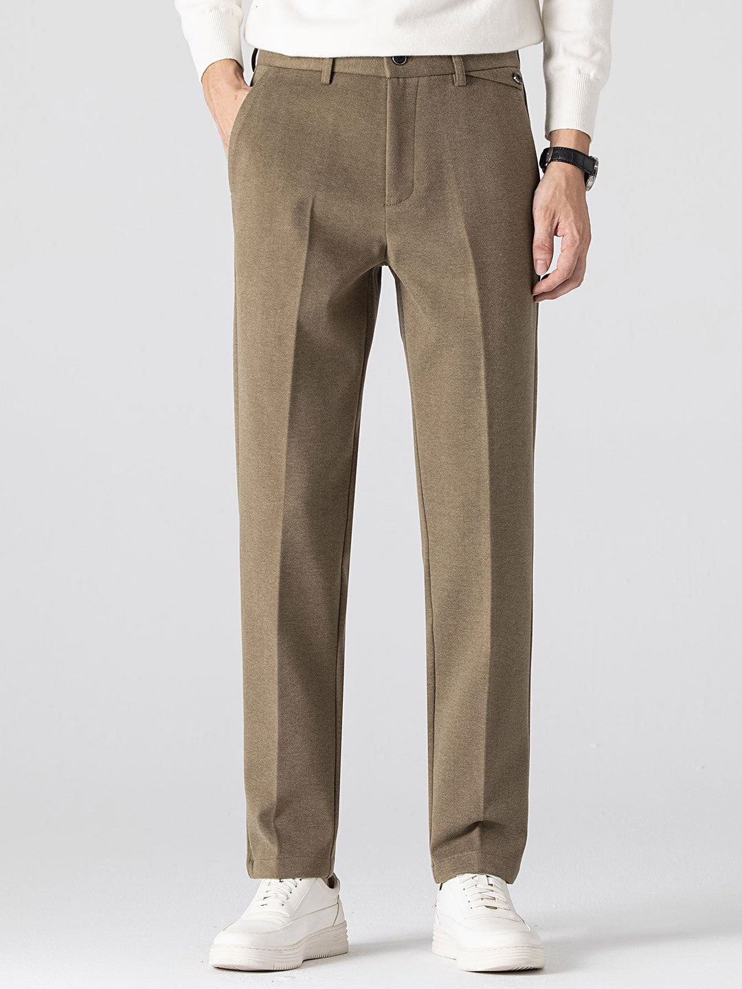 Woolen Straight Leg Trousers