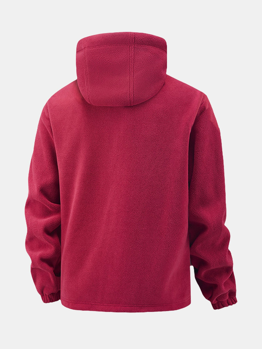 Polar Fleece Zipper Pocket Hooded Coat