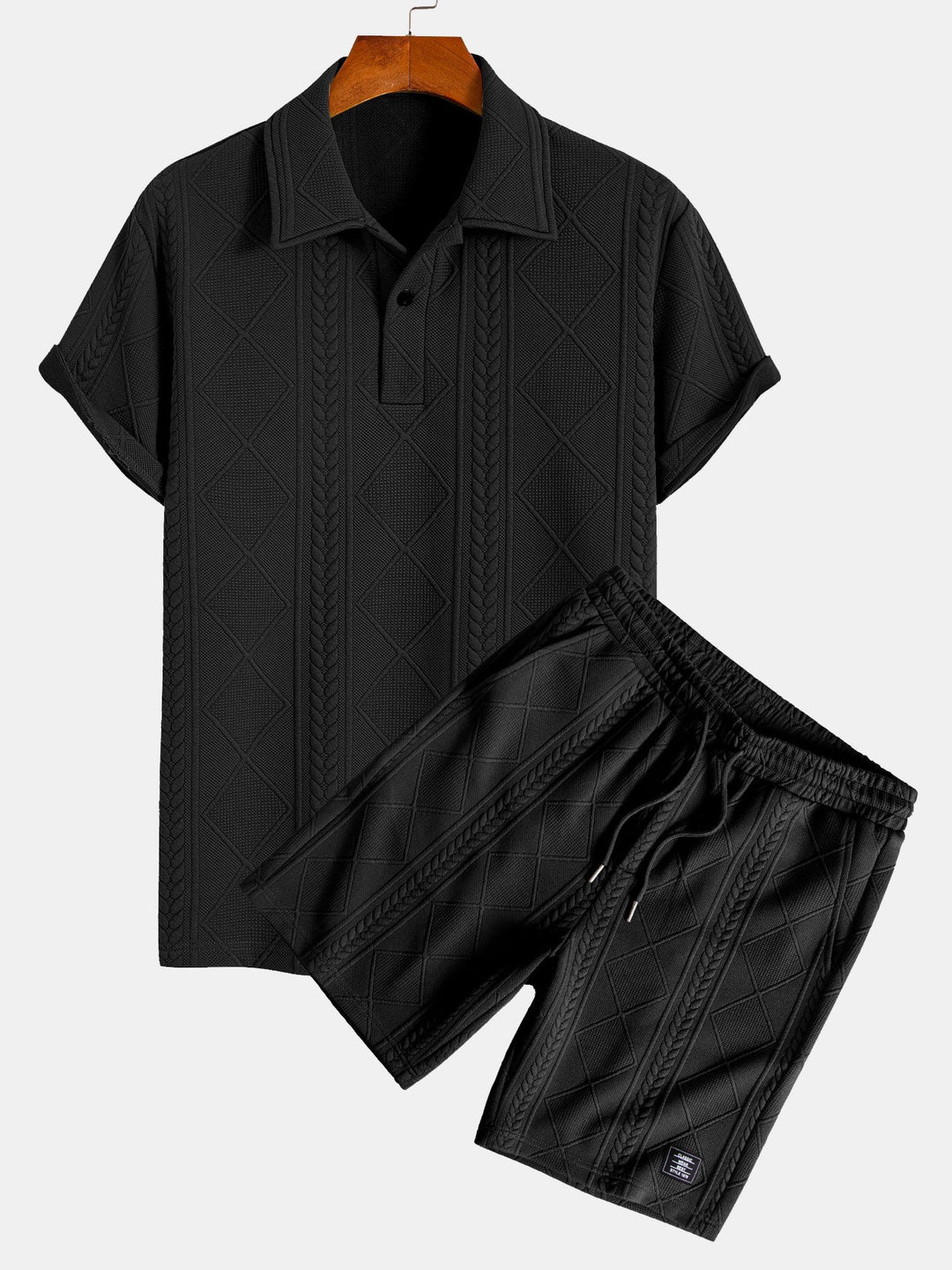 Geometric Jacquard Polo &amp; Shorts