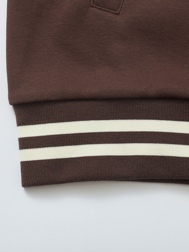 Jersey Contrast Preppy Jacket