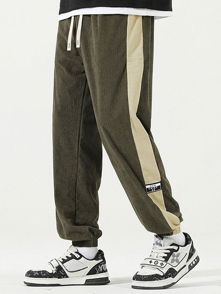 Side Stripe Corduroy Jogging Pants