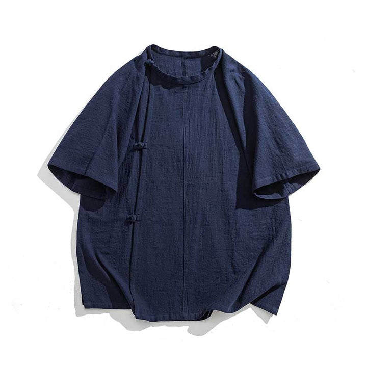 Retro Button-down Short-sleeved Shirt