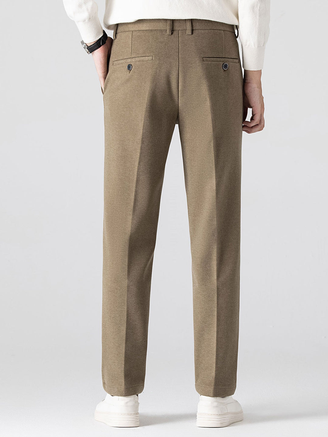 Woolen Straight Leg Trousers