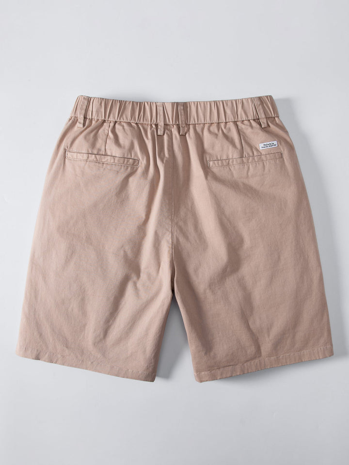 Striped Textured Knit Polo &amp; Elastic Waist Chino Shorts