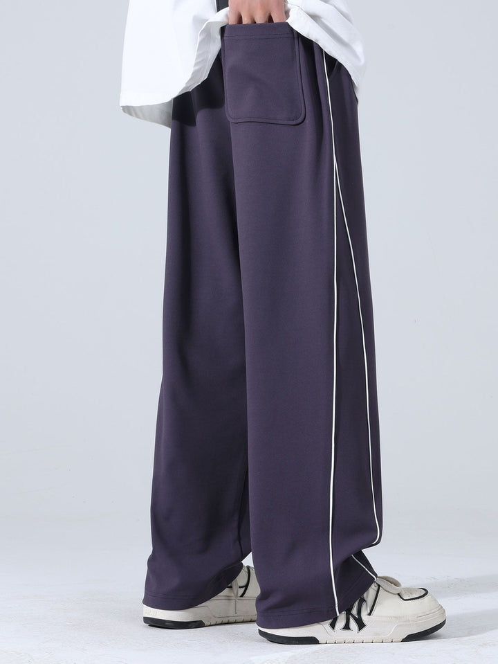 Wide Leg Pants With Side Stripes