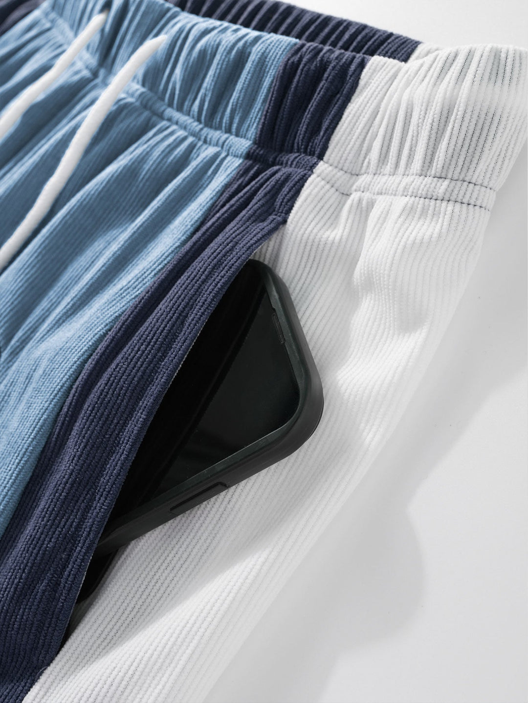 Color Block Corduroy Straight Leg Pants