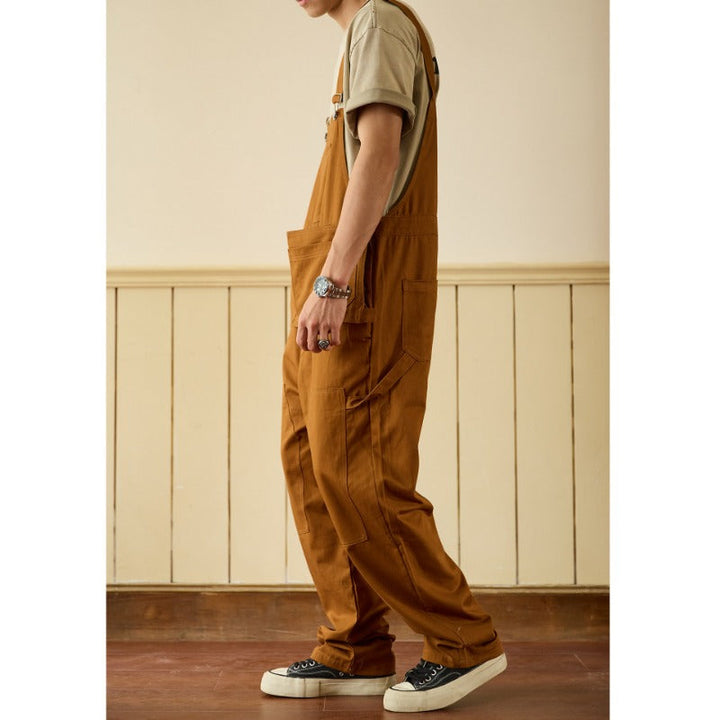Retro Loose-Fit Multi-Pocket Workwear Cargo Overalls
