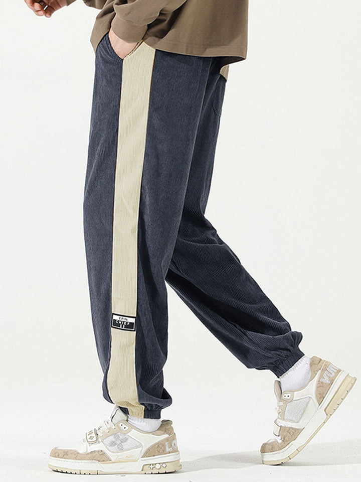Side Stripe Corduroy Jogging Pants
