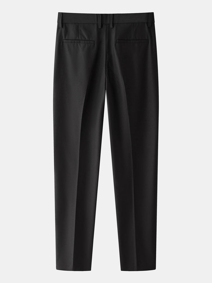 Contrast Trim Waffle Zipper Knit Polo &amp; Slim Fit Tapered Trousers