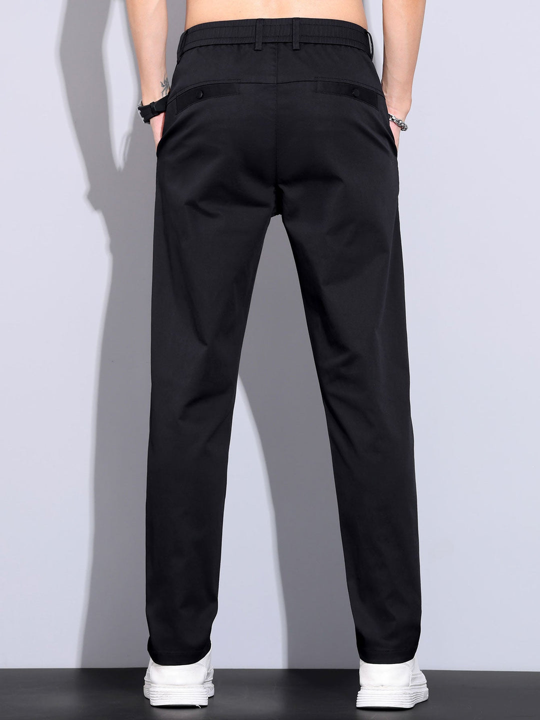 Twist Knit Polo &amp; Elastic Waist Straight Leg Trousers