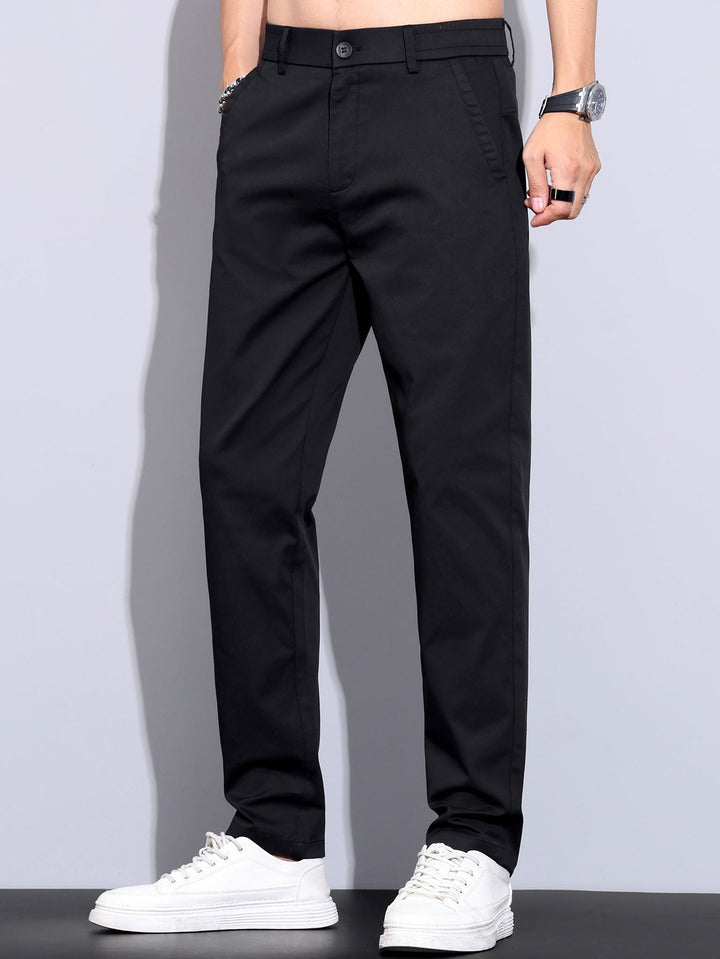 Twisted Jacquard Knit Polo &amp; Elastic Waist Straight Leg Trousers