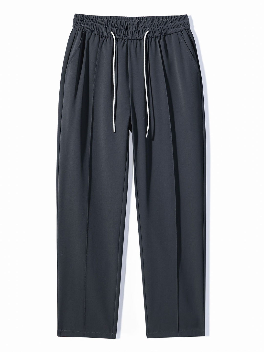 Single Pleat Drawstring Straight Leg Pants