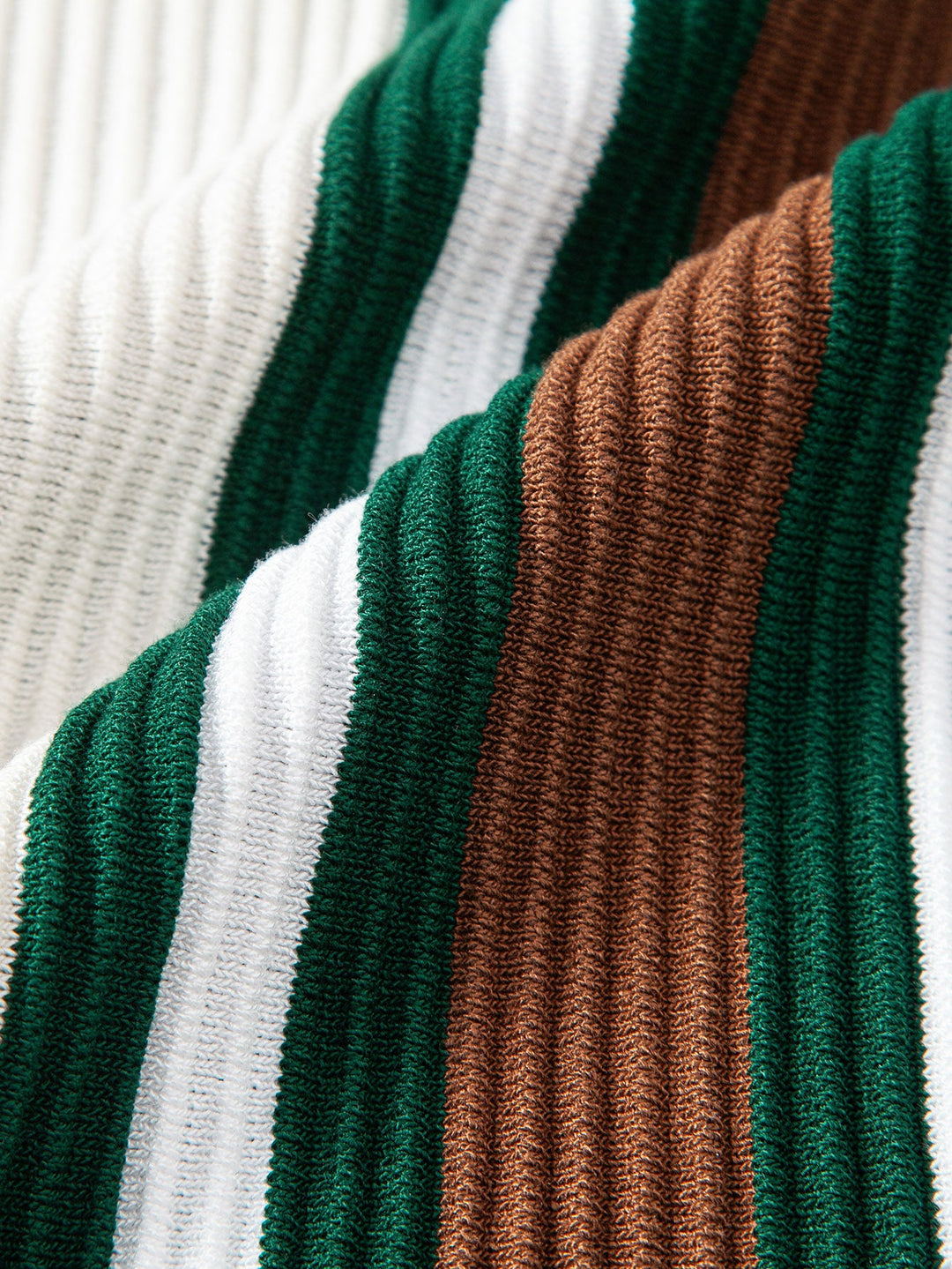 Contrast Striped Ribbed Knit Polo &amp; Slim Fit Tapered Trousers