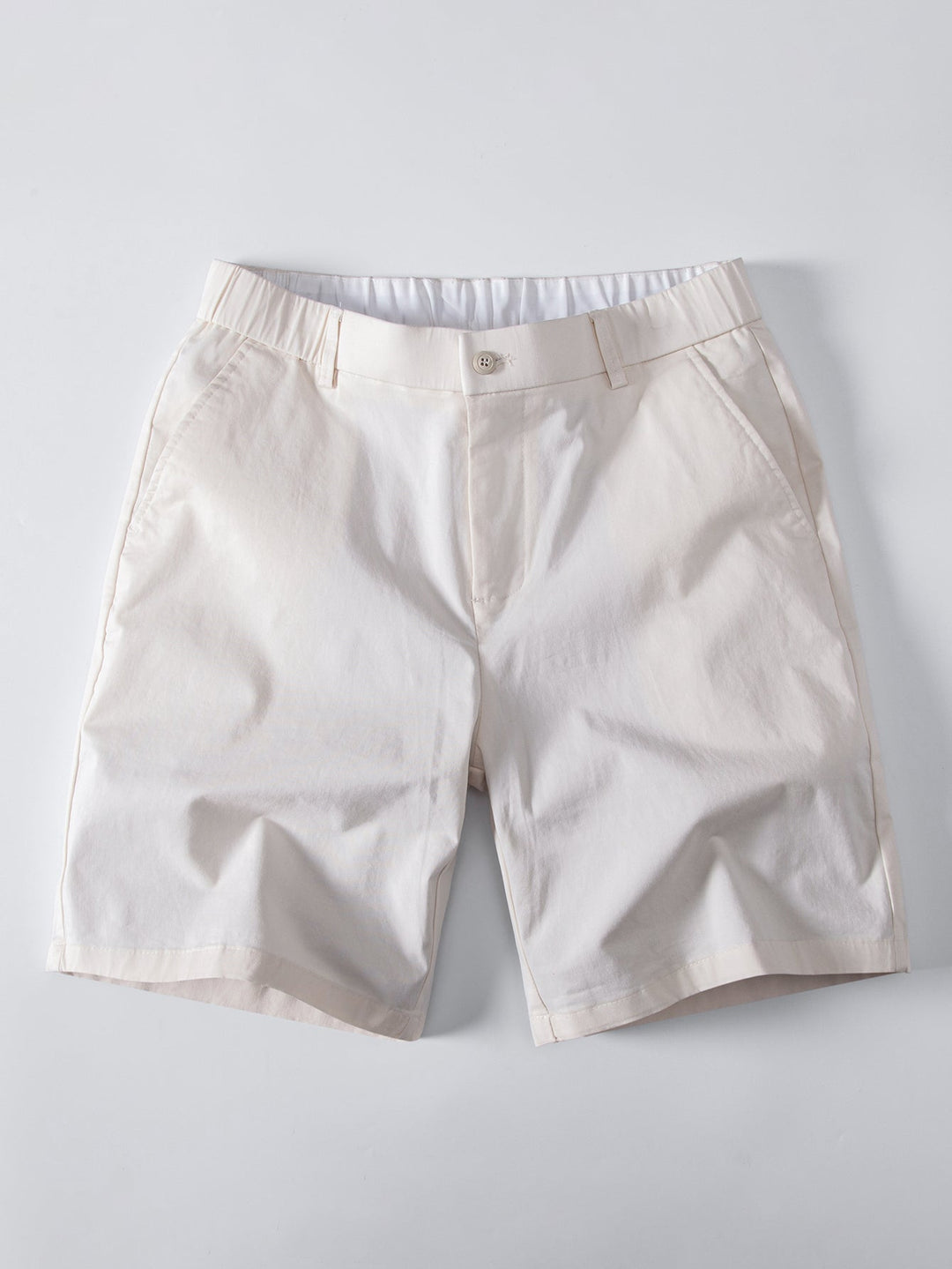 Striped Textured Knit Polo &amp; Elastic Waist Chino Shorts