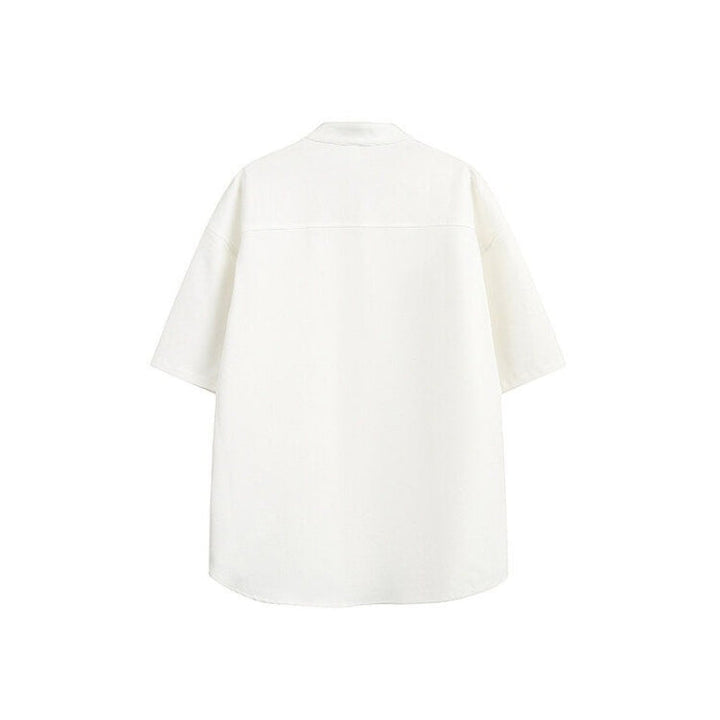 Summer Stand-up Collar Draped Shirt