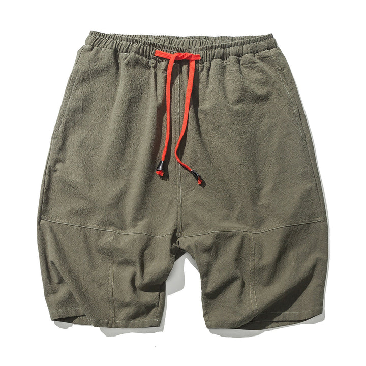 Cotton and Linen Loose Elastic Waist Shorts