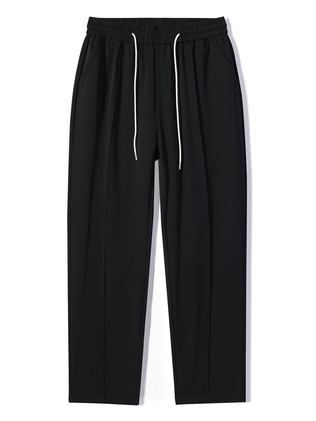 Single Pleat Drawstring Straight Leg Pants