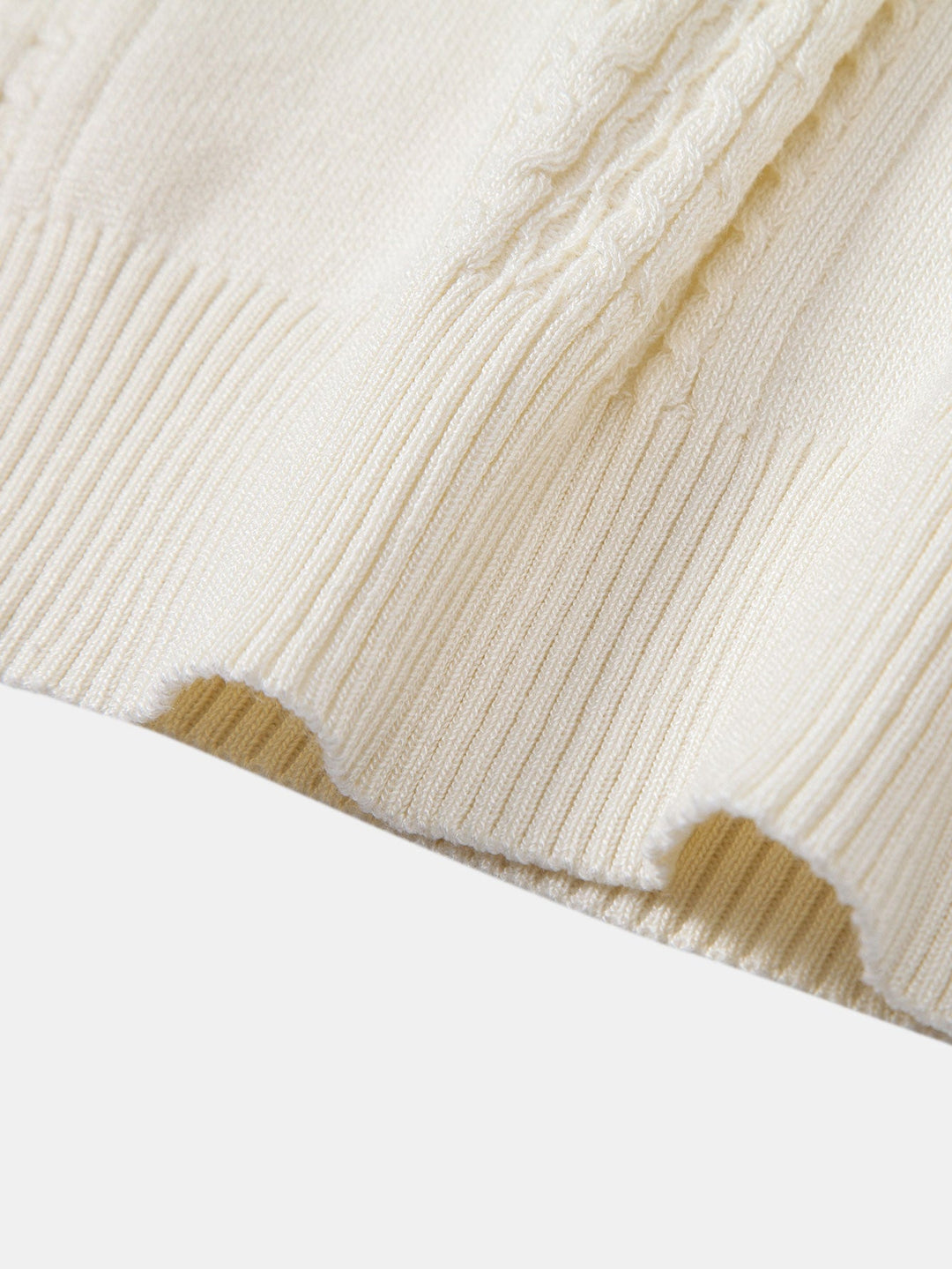 Twist Jacquard Knitted Zipper Polo Shirt &amp; Slim Fit Tapered Trousers