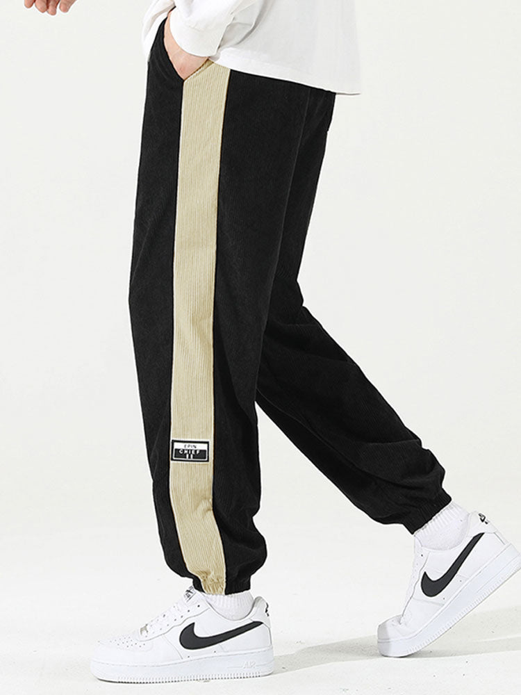 Side Stripe Corduroy Jogging Pants