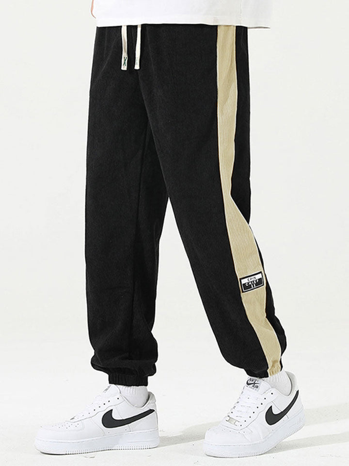 Side Stripe Corduroy Jogging Pants