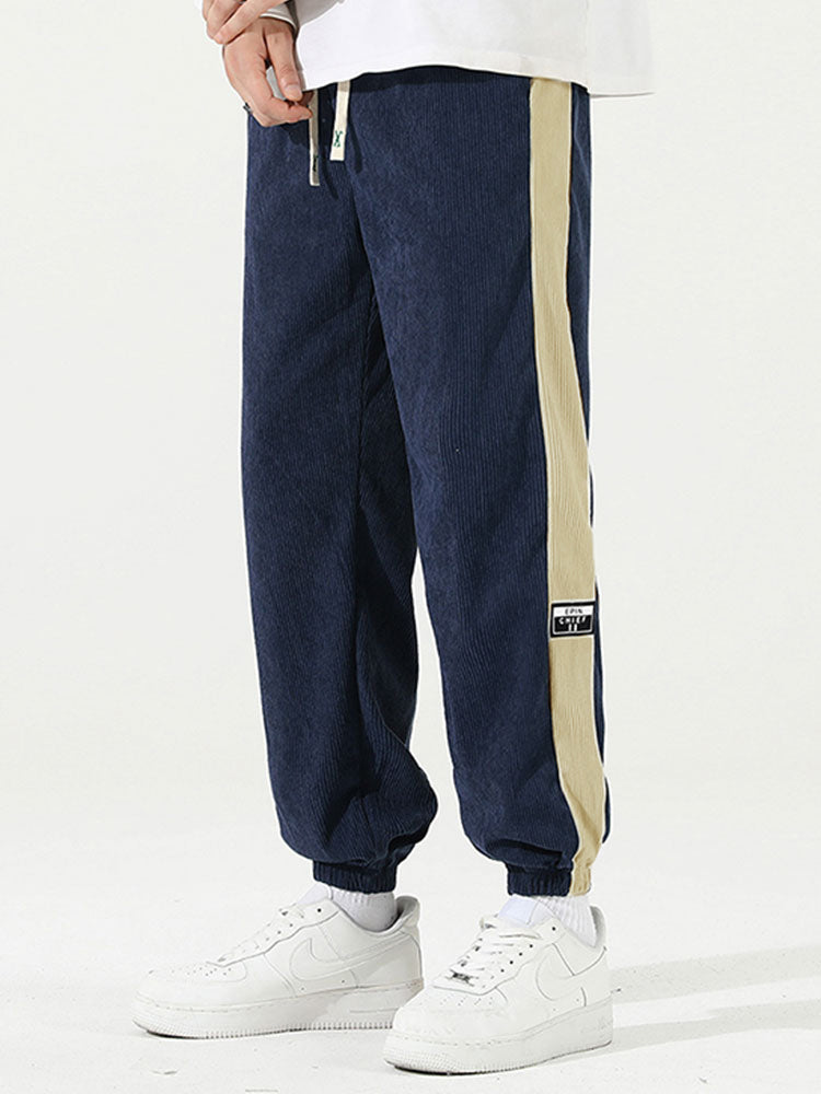 Side Stripe Corduroy Jogging Pants