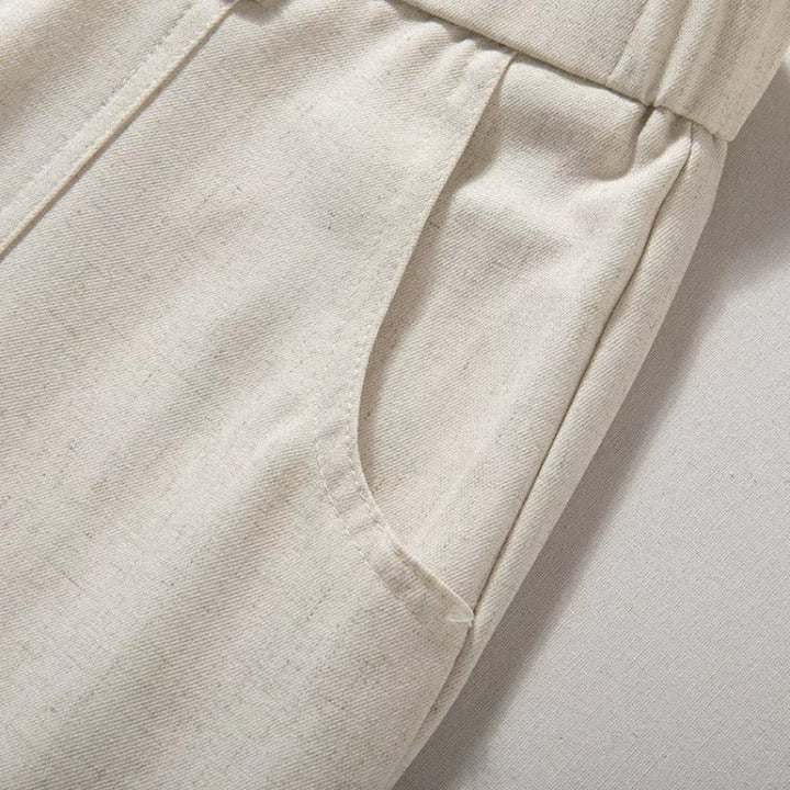 Flowy Wide-leg Straight Cropped Trousers