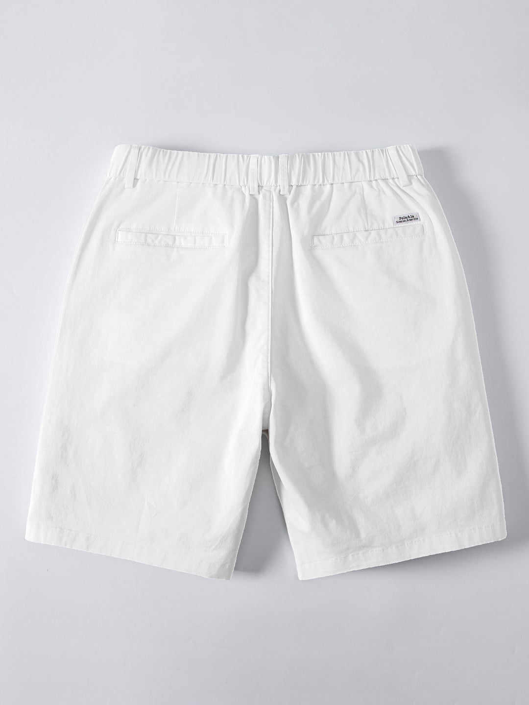 Contrast Trim Ribbed Johnny Collar Knit Polo &amp; Elastic Waist Chino Shorts