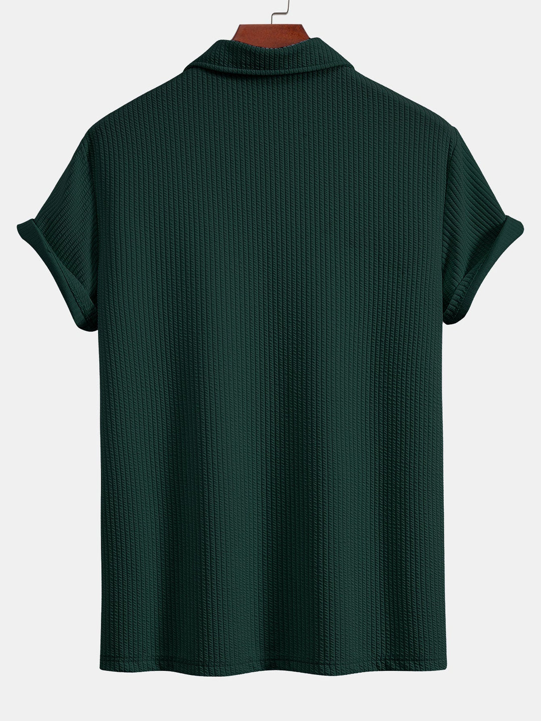 Short Sleeved V-Neck Ribbed Polo &amp; Straight Leg Ribbed Pants