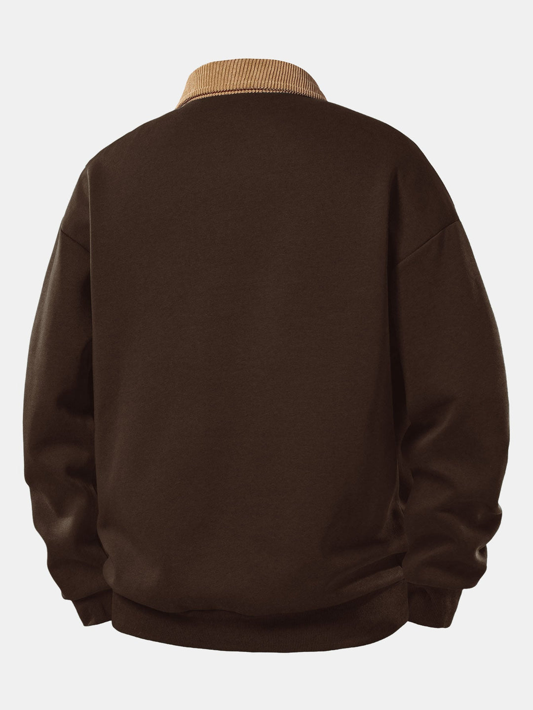 Relax Fit Contrast Corduroy Polo Collar Sweatshirt &amp; Straight Leg Corduroy Pants